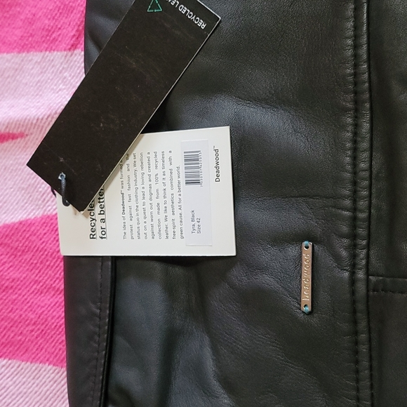 Deadwood Recycled Leather Tyra Tie-Waist Black Jacket - Picture 10 of 12